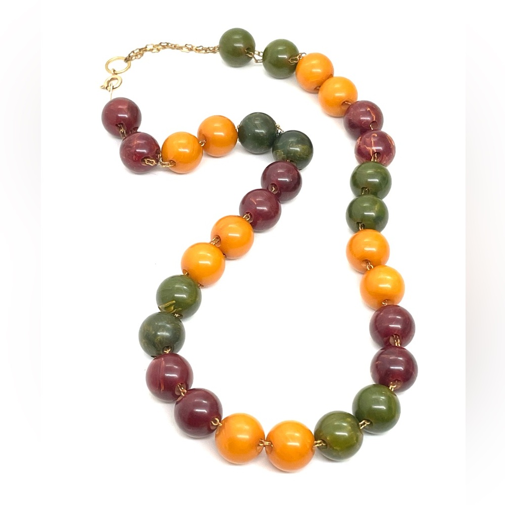 Vintage 20” Colorful Bakelite Necklace